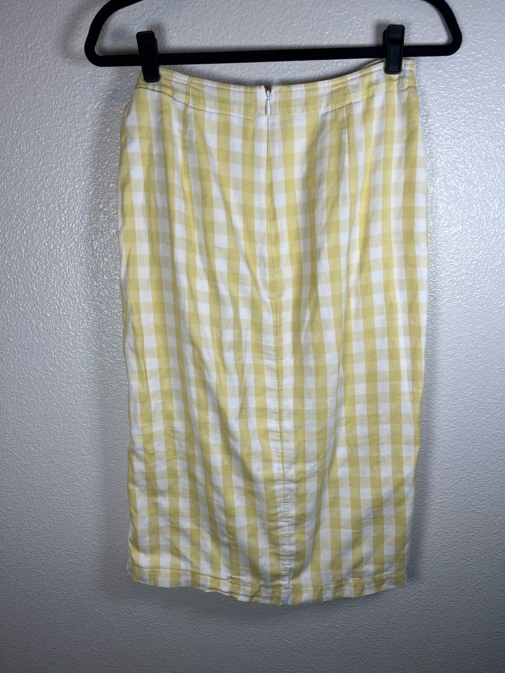 Madewell Sarong Midi Wrap Skirt Yellow & White Gingham Tie-Waist Women’s 6 - Picture 6 of 12